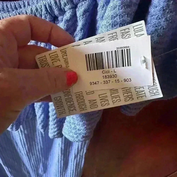 Lularoe large blue Cici‎ dress. NWT. Mermaid hem wear on or off shoulders - Picture 5 of 10